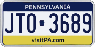 PA license plate JTO3689