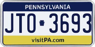 PA license plate JTO3693