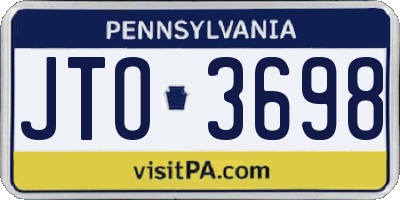 PA license plate JTO3698