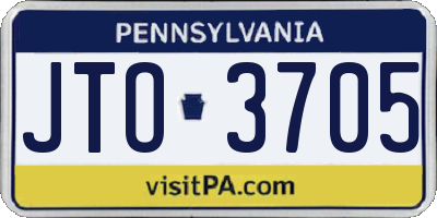 PA license plate JTO3705