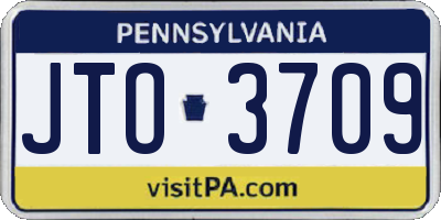 PA license plate JTO3709