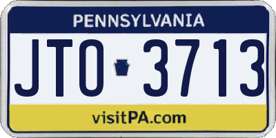 PA license plate JTO3713