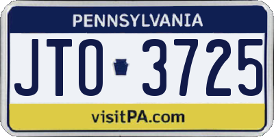 PA license plate JTO3725