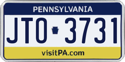 PA license plate JTO3731