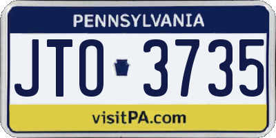 PA license plate JTO3735