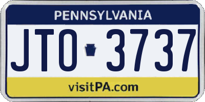 PA license plate JTO3737