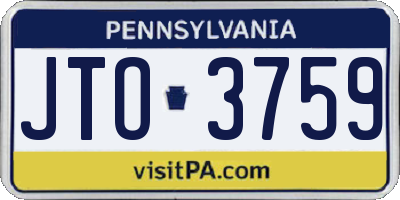 PA license plate JTO3759