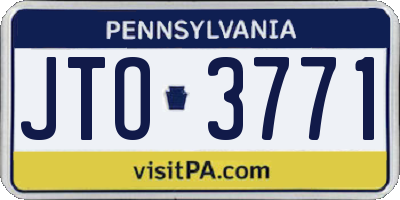 PA license plate JTO3771