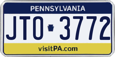 PA license plate JTO3772