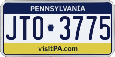 PA license plate JTO3775