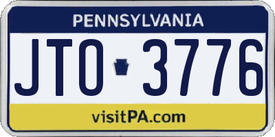 PA license plate JTO3776