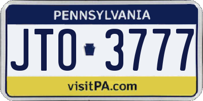 PA license plate JTO3777
