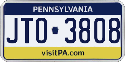 PA license plate JTO3808
