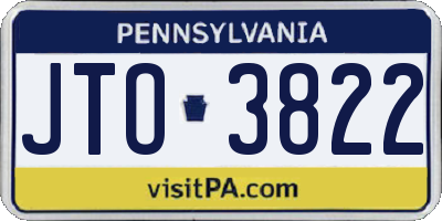 PA license plate JTO3822