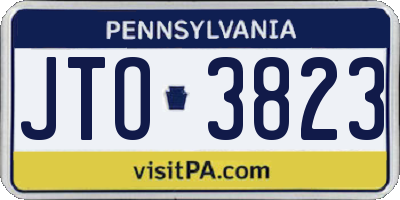 PA license plate JTO3823
