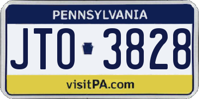 PA license plate JTO3828