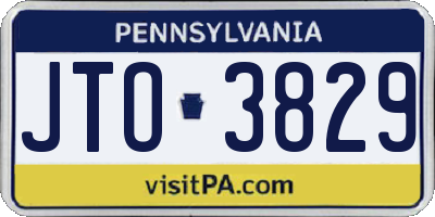 PA license plate JTO3829