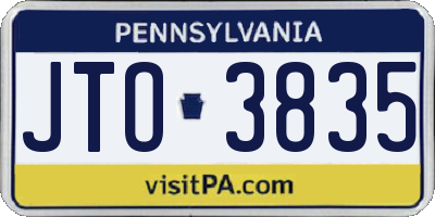 PA license plate JTO3835