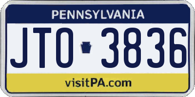 PA license plate JTO3836