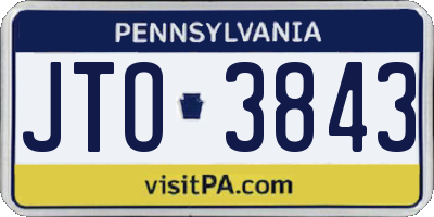 PA license plate JTO3843
