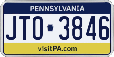 PA license plate JTO3846