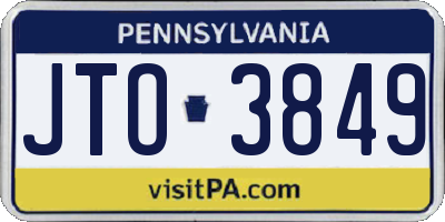 PA license plate JTO3849