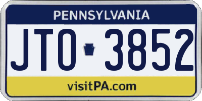 PA license plate JTO3852