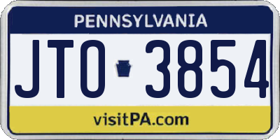 PA license plate JTO3854