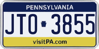 PA license plate JTO3855