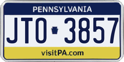 PA license plate JTO3857