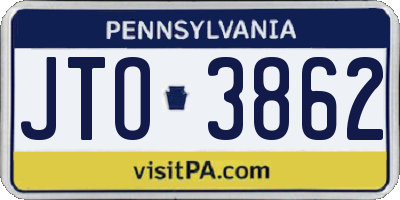 PA license plate JTO3862