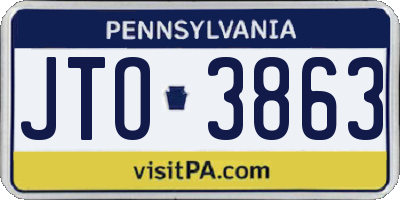 PA license plate JTO3863