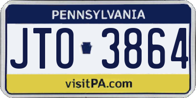 PA license plate JTO3864