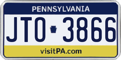 PA license plate JTO3866
