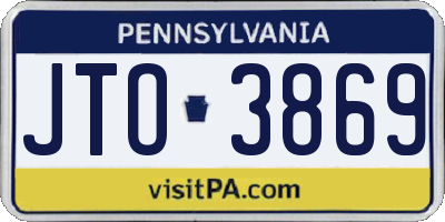 PA license plate JTO3869