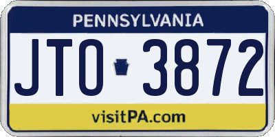 PA license plate JTO3872