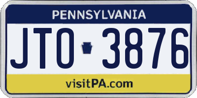 PA license plate JTO3876