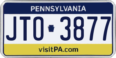PA license plate JTO3877