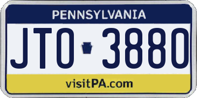 PA license plate JTO3880