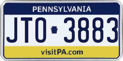 PA license plate JTO3883