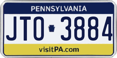 PA license plate JTO3884