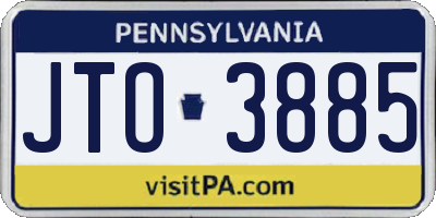 PA license plate JTO3885