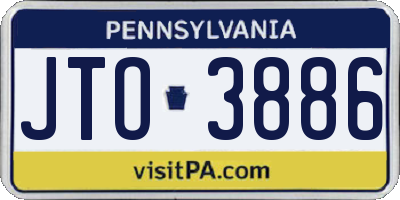 PA license plate JTO3886