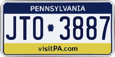 PA license plate JTO3887
