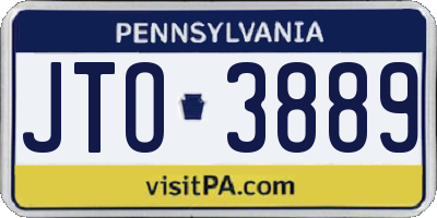 PA license plate JTO3889