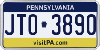 PA license plate JTO3890