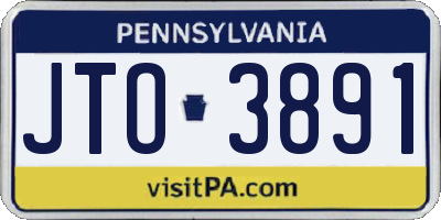 PA license plate JTO3891