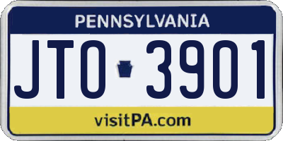 PA license plate JTO3901