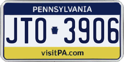 PA license plate JTO3906