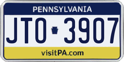 PA license plate JTO3907